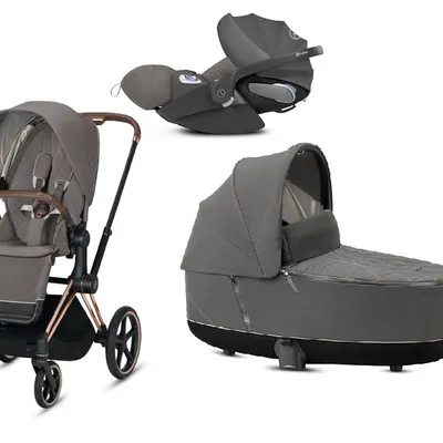 Cybex ePRIAM 2.0 + Cloud Z I-size Wózek Głęboko-Spacerowy + Fotelik Samochodowy 0-13kg Soho Grey