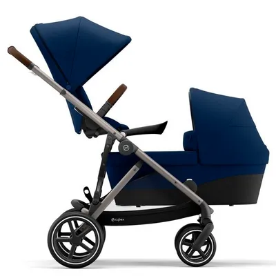 Cybex Gazelle S Wózek Bliźniaczy Rok po Roku Navy Blue rama Taupe