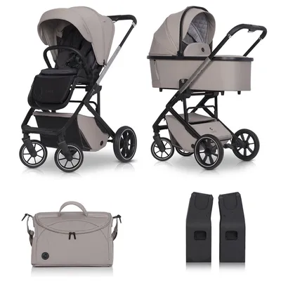 Cavoe Moi+ Wózek GłębokoSpacerowy 2w1 + Torba + Adaptery Taupe