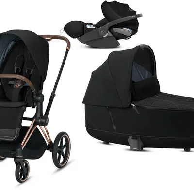 Cybex Priam 2.0 + Cloud Z I-size Wózek Głęboko-Spacerowy + Fotelik Samochodowy 0-13kg Deep Black