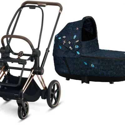 Cybex e-Priam 3.0 Rama ze Stelażem Siedziska + Gondola Wózek Głęboki Jewels of Nature