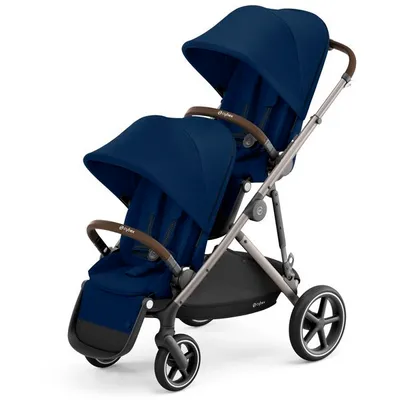 Cybex Gazelle S Wózek Bliźniaczy Spacerowy Navy Blue rama Taupe