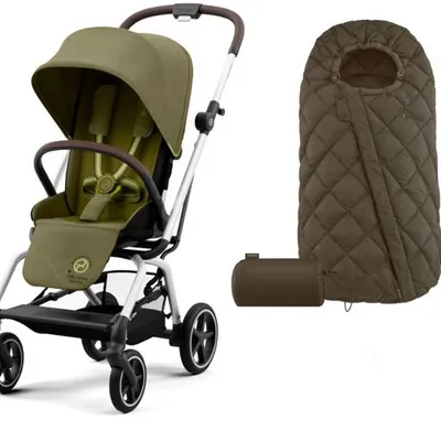 Cybex Eezy S Twist + Plus 2 Wózek Spacerowy Nature Green Srebrna Rama 2023 + Snogga 2 Gratis