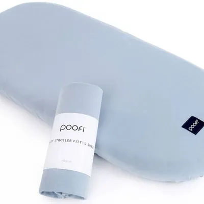 Poofi Prześcieradło do Wózka Organic Dusty Blue PF 648