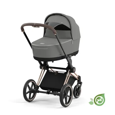 Cybex e-Priam 3.0 Rama ze Stelażem Siedziska + Gondola Do Wózka Conscious Green Leaf Eco Pearl Grey