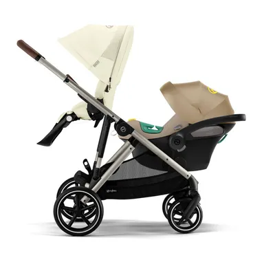 Cybex Gazelle S Wózek Rok Po Roku Rama Taupe + Cybex Aton S2 i-Size Fotelik Samochodowy 0-13kg Seashell Beige + Adaptery