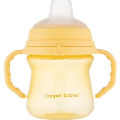 Canpol Babies FirstCup Kubek z Silikonowym Ustnikiem 150ml Żółty 56/614_yel