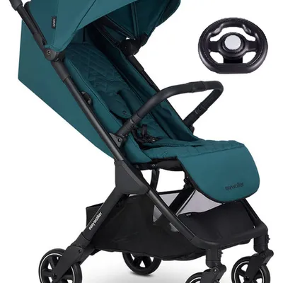 Easywalker Jackey Kompaktowy Wózek Spacerowy z Torbą Transportową + Kierownica Teal Green