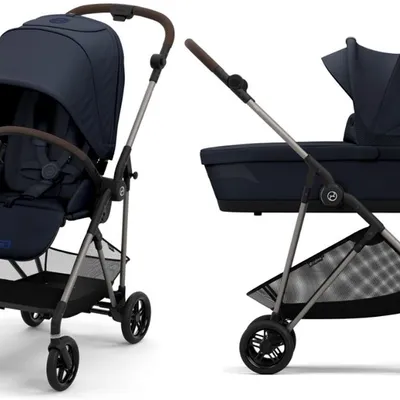 Cybex Melio New Wózek Głęboko-Spacerowy Rama Taupe Ocean Blue