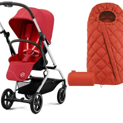 Cybex Eezy S Twist + Plus 2 Wózek Spacerowy Hibiscus Red Srebrna Rama 2023 + Snogga 2 Gratis