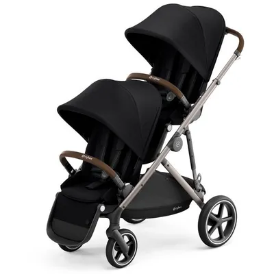 Cybex Gazelle S Wózek Bliźniaczy Spacerowy Deep Black rama Taupe