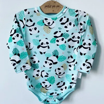 Body z cienkiej dzianiny jersey - lovely panda green