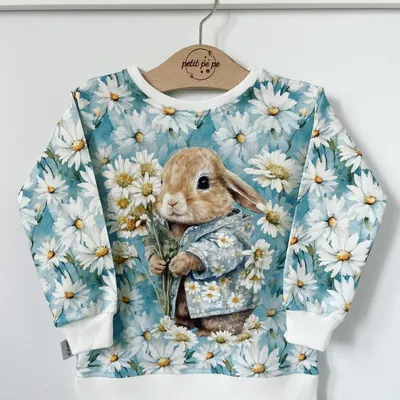 Bluza dresowa z panelem - Daisy rabbit