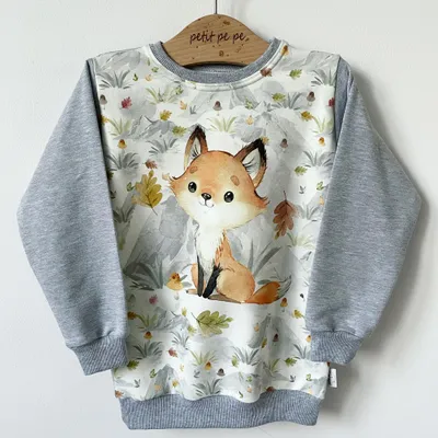 Bluza dresowa z panelem - smart foxy