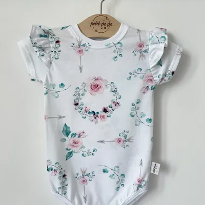 Body z cienkiej dzianiny jersey - boho róże