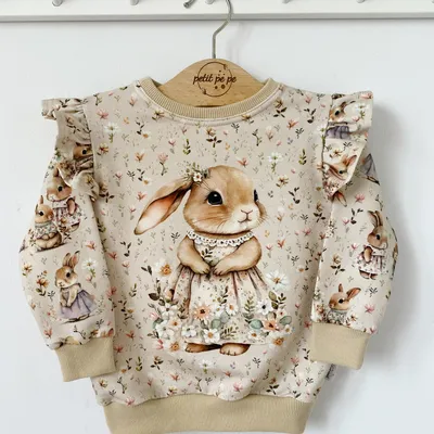 Bluza dresowa z panelem - Bunny meadow