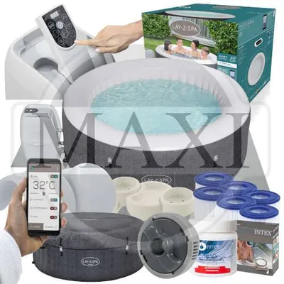 FULL ZESTAW DMUCHANE JACUZZI SPA HAVANA WiFi 180x66 cm 4 os. - BESTWAY 60035