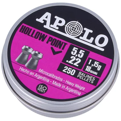 Śrut Apolo Hollow Point 5.5 mm, 250 szt. 1.15g/18.0gr (19701)