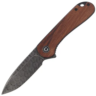 Nóż składany CIVIVI Elementum Flipper Cuibourtia Wood, Black Damascus (C907DS-2)