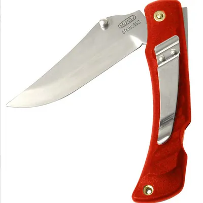 Nóż składany Mikov Crocodile Clip Point Red ABS, Mirror, Klips (243-NH-1/C CLIP/RED)