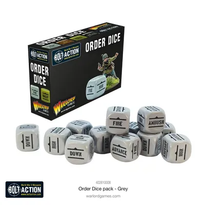 BOLT ACTION Orders Dice Pack - Grey