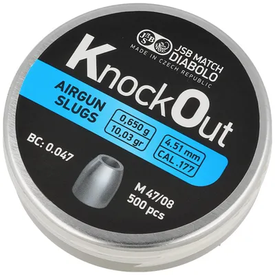 Śrut JSB KnockOut Slugs .177 / 4.51 mm 0.650 g, 500 szt