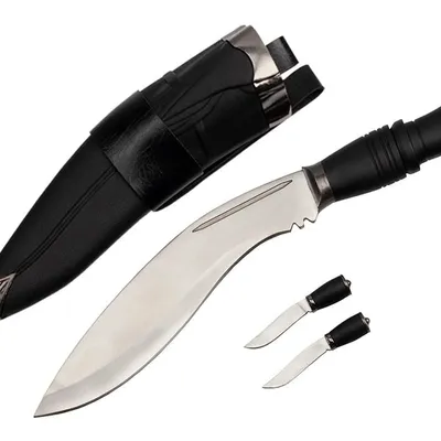 Nóż Myśliwski Kukri + 2 Nożyki BSH N-617