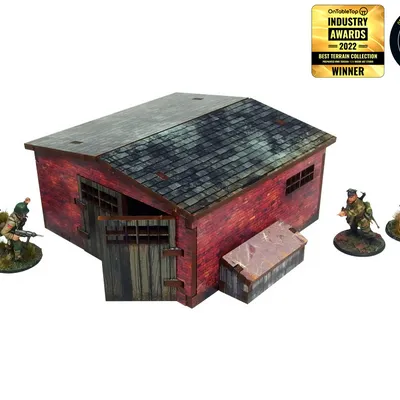 MICRO ART - WW2 NORMANDY LARGE BRICK SHED (28MM)