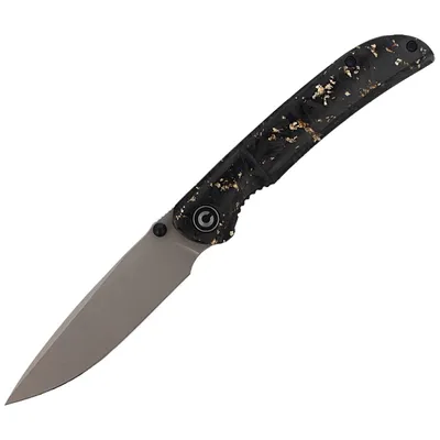 Nóż składany Civivi Imperium Shredded Carbon Fiber / Golden Shred, Stonewashed Nitro-V (C2106A)