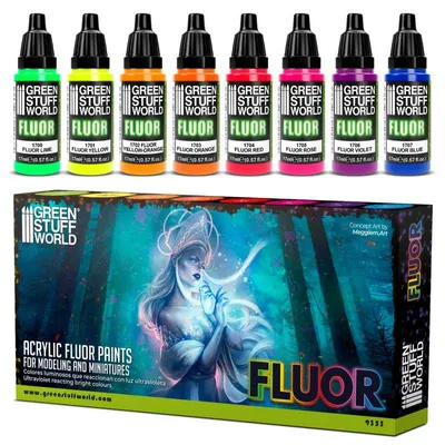 Green Stuff World Set x8 Fluor Paints