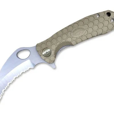 Nóż Honey Badger Claw Large Tan Serrated