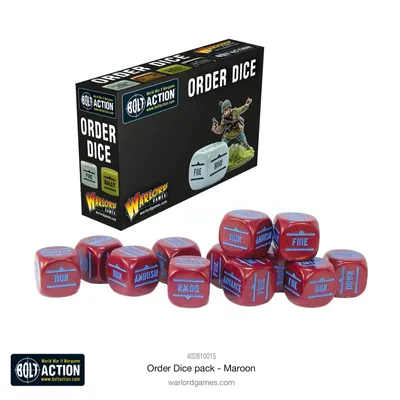 BOLT ACTION Orders Dice Pack - Maroon