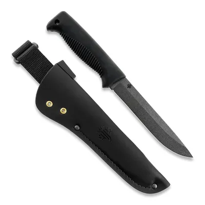 Nóż Peltonen Knives Sissipuukko M95 Ranger Knife Black PTFE - skórzana pochwa czarna FJP001