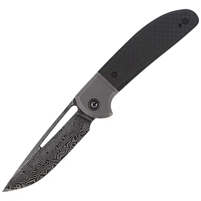 Nóż składany CIVIVI Trailblazer Twill Carbon Fiber / Black G10, Black Damascus (C2018DS-1)