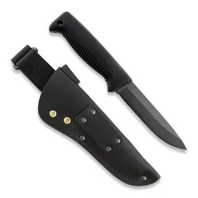 Nóż Peltonen Sissipuukko M07 Ranger Black PTFE - skórzana pochwa czarna FJP003