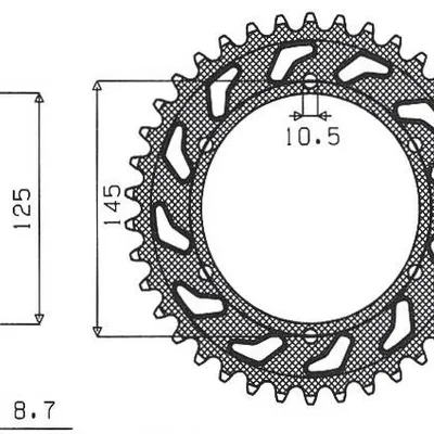 SUNSTAR Zębatka tylna stalowa YAMAHA FZR 600 92-93 [45]