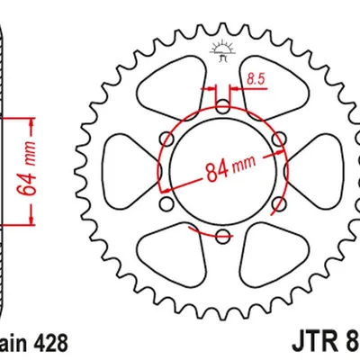 JT Zębatka tylna stalowa [46 zębów] SUZUKI TS 100/125 79-81