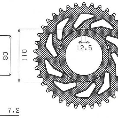 SUNSTAR Zębatka tylna stalowa HONDA CB 500 94-03 / CB 750F 93-03 [40]