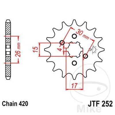 Zębatka przednia JT JTF252.15 (15Z)