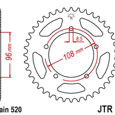 JT Zębatka tylna stalowa [40 zębów] APRILIATUAREG/TUAREG WIND 86-88 / GILERA 125 XR/1 88