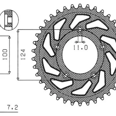 SUNSTAR Zębatka tylna stalowa DUCATI 749 03-06  [36]