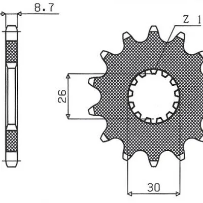 SUNSTAR Zębatka przednia stalowa TRIUMPH DAYTONA 955/SPRINT ST/SPRINT GT [17]