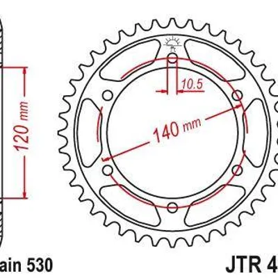 Zębatka tylna stalowa JT JTR499.42 ilość zębów 42Z