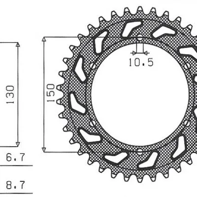 SUNSTAR Zębatka tylna stalowa YAMAHA XJR1300 02-03 / FJ1200 91-96 [39]