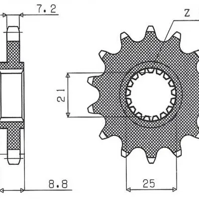 SUNSTAR Zębatka przednia stalowa KAWASAKI ZX9R 02-03 / Z 1000 03-06 [16]