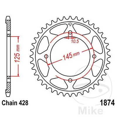 Zębatka tylna stalowa JT JTR1874.59 ilość zębów 59Z