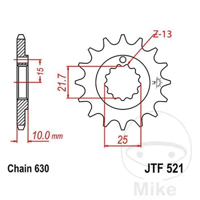 Zębatka przednia JT JTF521.15 (15Z)