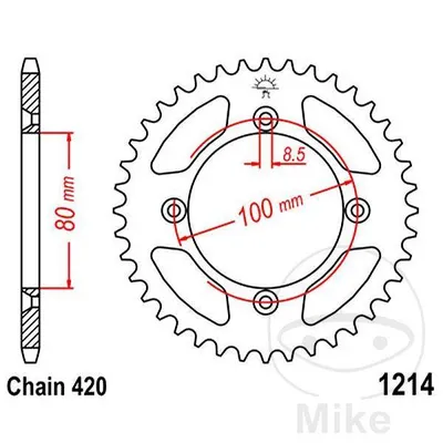 Zębatka tylna stalowa JT JTR1214.36 ilość zębów 36Z