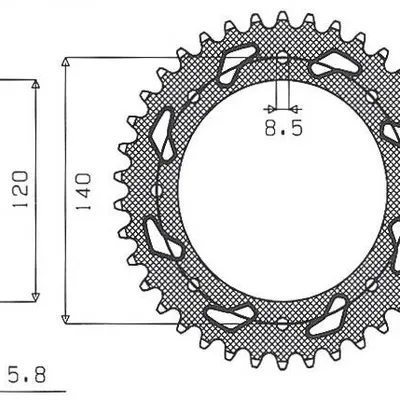 SUNSTAR Zębatka tylna stalowa KAWASAKI KLE 500 91-07 [46]