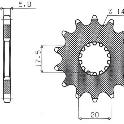 SUNSTAR Zębatka przednia stalowa YAMAHA YZ 125 87-04 [13]